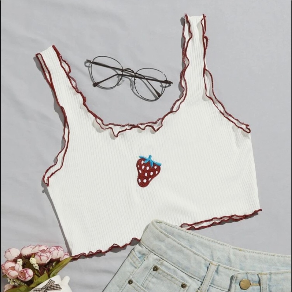 Adorable Strawberry Crop Top